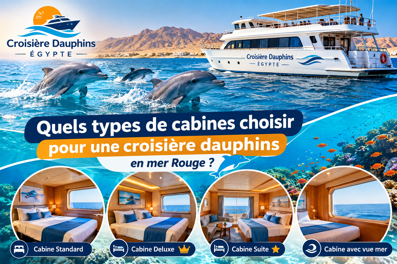 Quels types de cabines choisir pour une croisière dauphins en mer Rouge