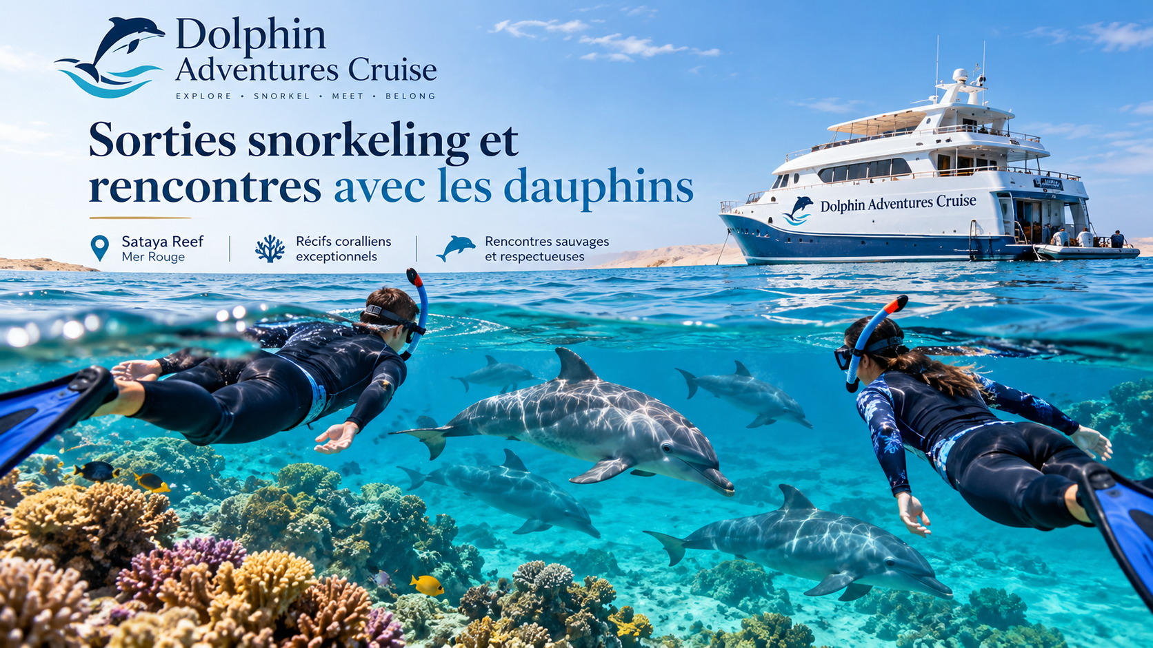 Sorties snorkeling et rencontres avec les dauphins